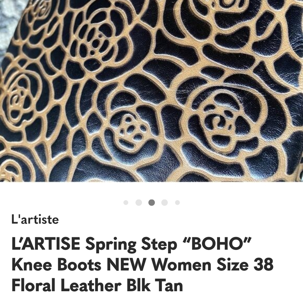 L'ATISTE Black Leather Heeled Boots - Picture 5 of 6